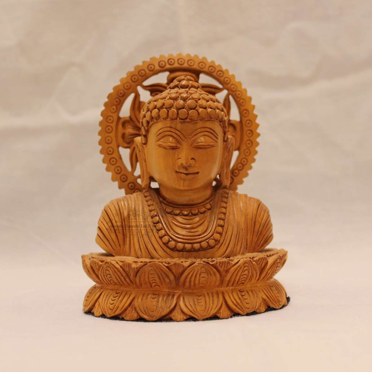 Wooden Buddha Bust Idol