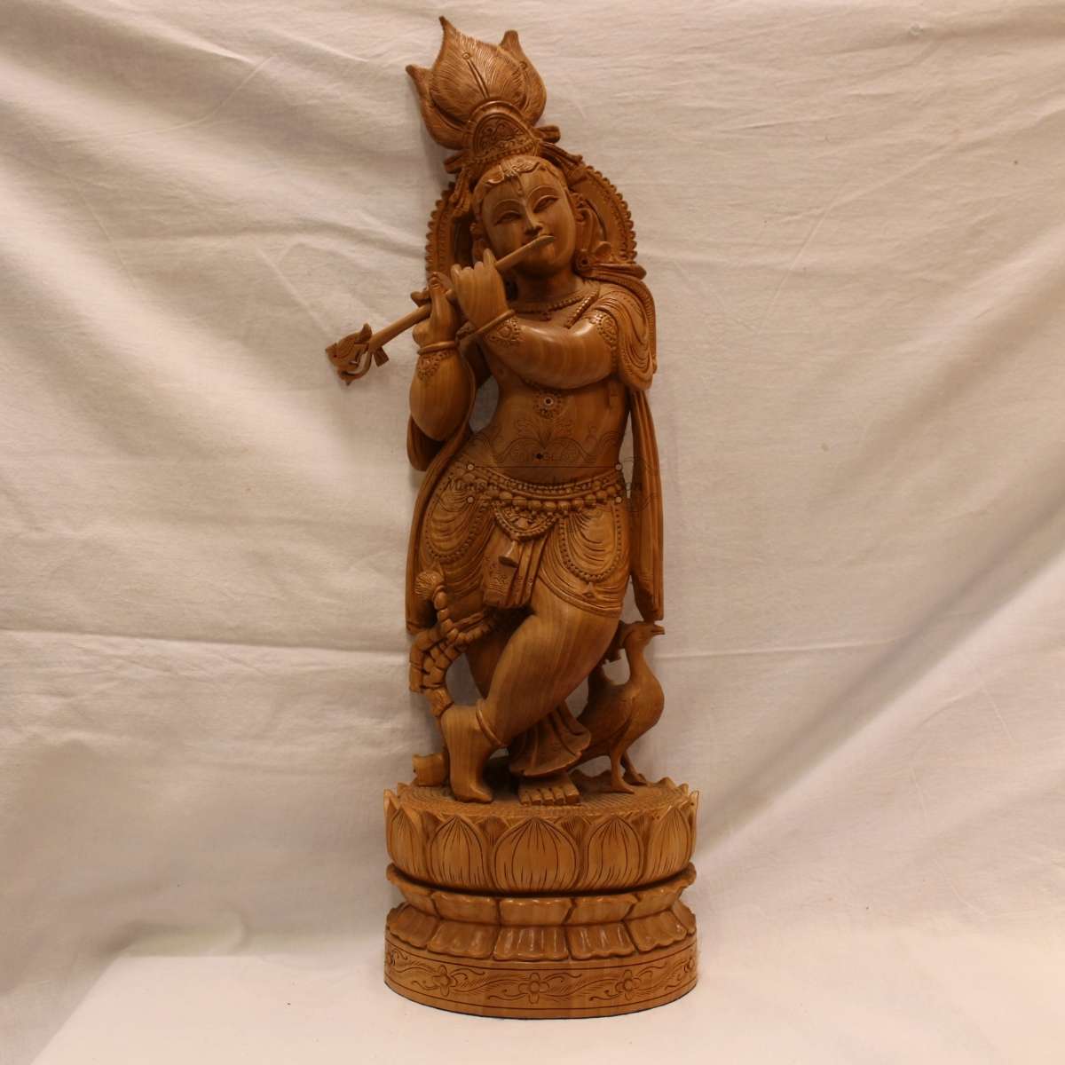 Wooden Carved Baal Krishna Statue